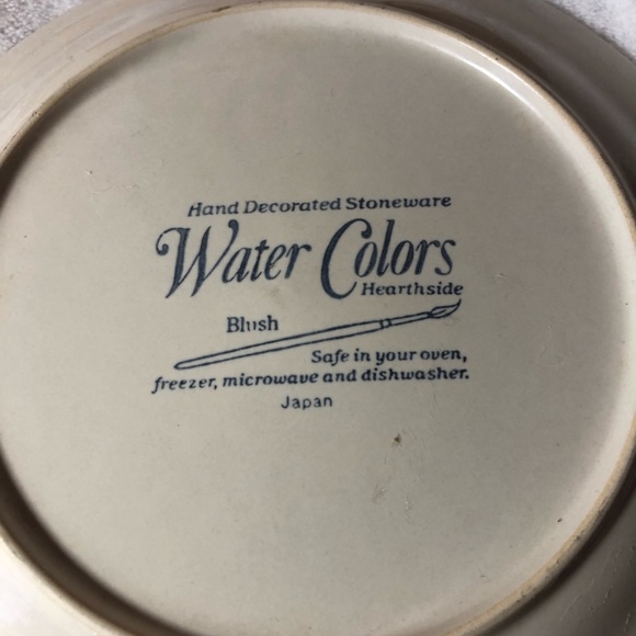 Water Colors Hearthside Blush stoneware salad plates - set of 4 - Picture 3 of 8